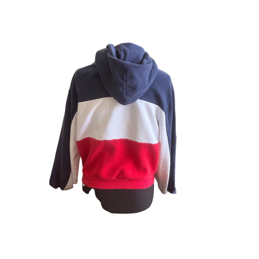 Divided Color-block Retro Zip Up Hoodie - Picture 3 of 5